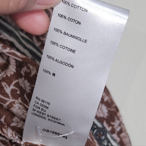 We The Free Border Batik Buttondown Top, Size XS, Brown, GUC - Picture 8 of 9